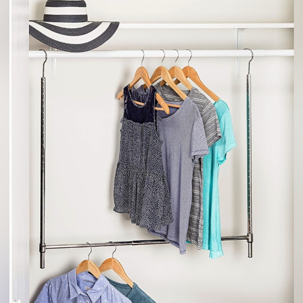 NIB - Honey Can Do - Chrome Double Hanging Closet Rod